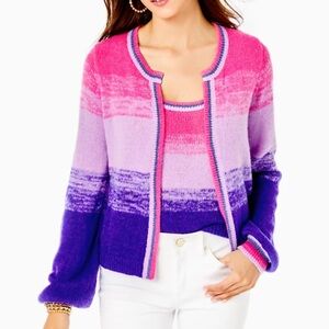 Lilly Pulitzer tessalyn purple and pink cardigan size XS